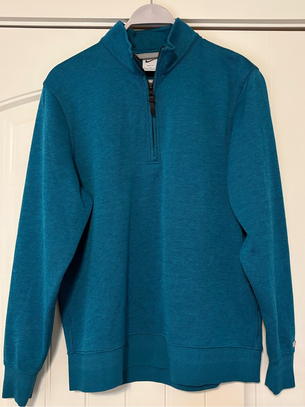 Nike Dri-Fit Quarter Zip Golf Sweater in Teal, Medium